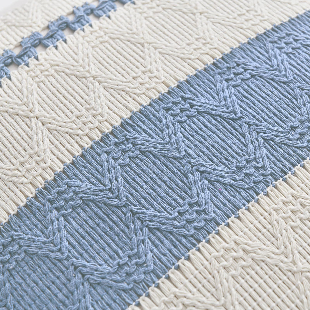 Set of 2 Boho Light Blue Decorative Throw Pillow Cover 22x22 Inch for Couch Bed Sofa, Aesthetic Modern Organic
