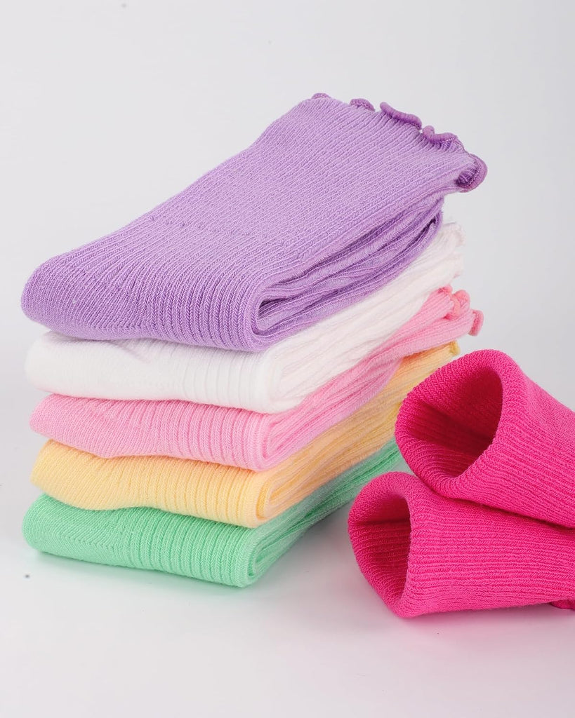 Ruffle Socks for Girls Kids Toddler Turn Cuff Dress School Uniform Sock