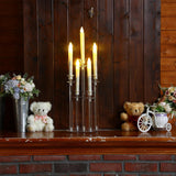 4 Sets Acrylic Candelabra Candle Holder 5 Arm Wedding Table Centerpiece 18.1" Tall Acrylic Clear Candle Holder with