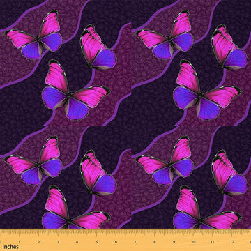 Butterfly Fabric by The Yard 10 Yards Butterflies Botanical Floral Print Soft Flannel Decorative Fabric Geometric