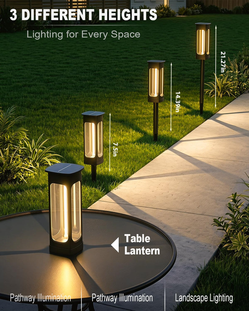 2026 Solar Lights Outdoor, 6 Pack Solar Pathway Lights Auto On/Off Waterproof Garden Landscape Lighting for Path