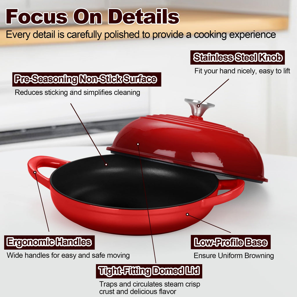 Cast Iron Bread Dutch Oven, 6 Qt Enameled Dutch Oven Pot