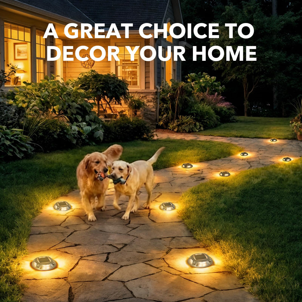 Solar Driveway Lights Outdoor 12 Pack, 2 Color Modes LED Deck Dock