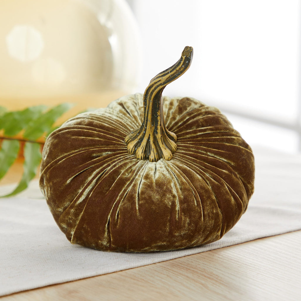 Set of 3 Velvet 6.25 Inch Pumpkins, classic orange pumpkin, Thanksgiving centerpiece, elegant luxe accent for the