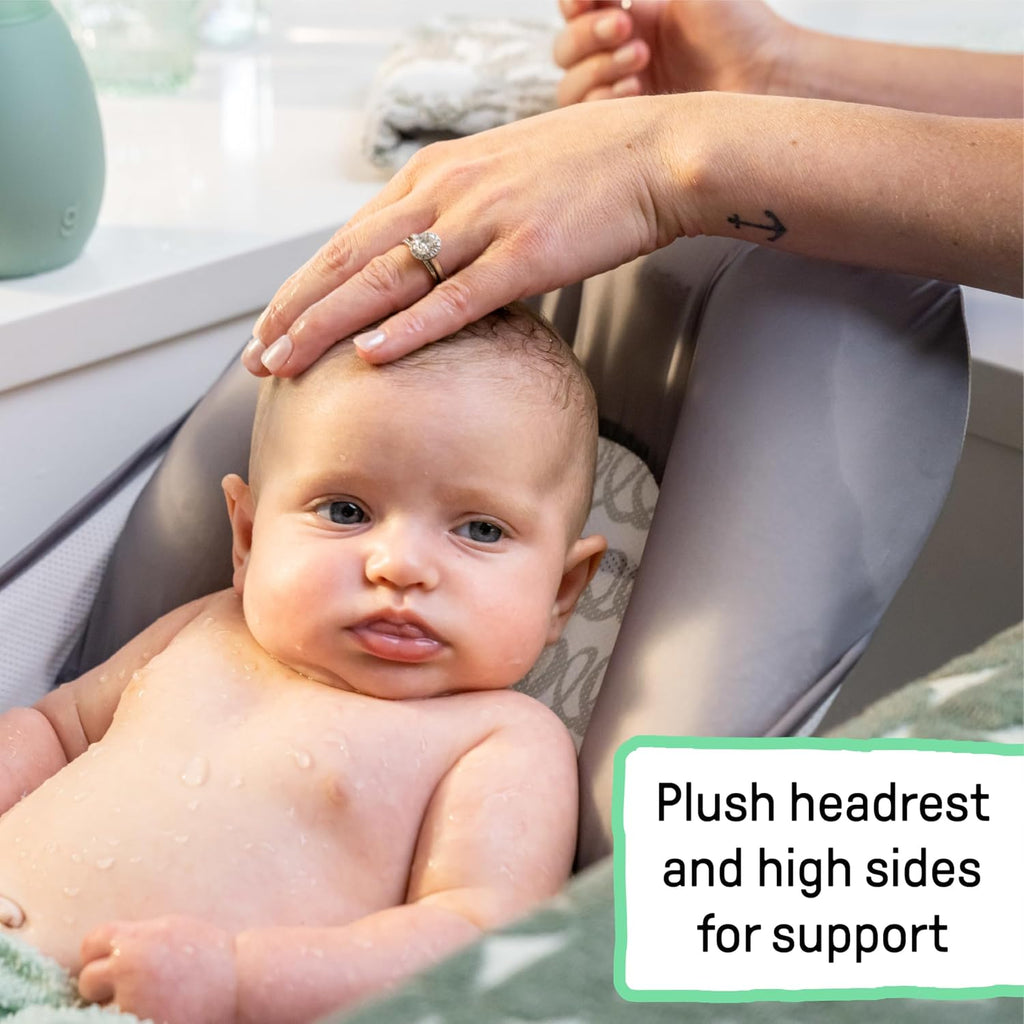 Foldaway Position Baby Bath Seat, Adjustable Support for Sink or Bathtub, Ages 0-6 Months up to 20 Pounds