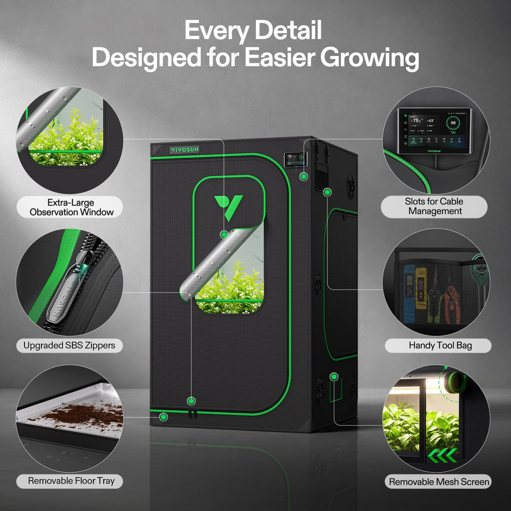 4x4 PRO Grow Tent with High CFM Kit, 48"x48"x 80"