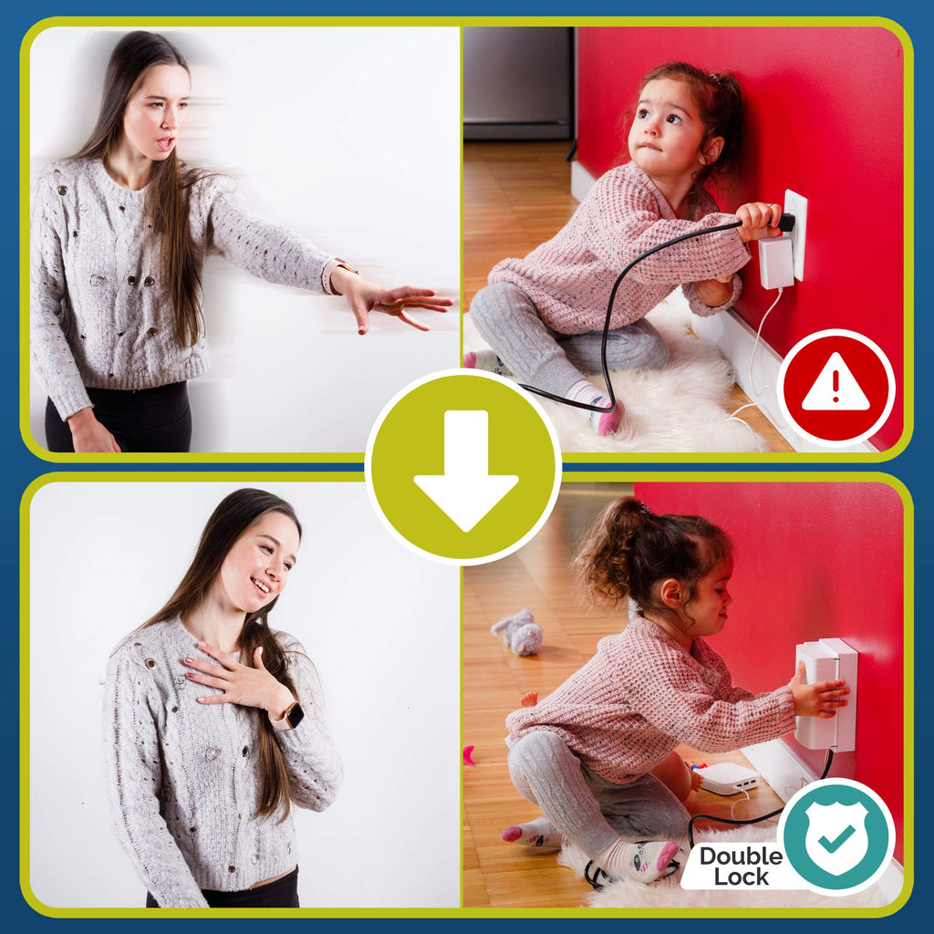Outlet Cover BOX Baby Proofing (2 Pack) Patented Dual-Lock for Much Better Toddler Proofing, Easier Operation, Simple