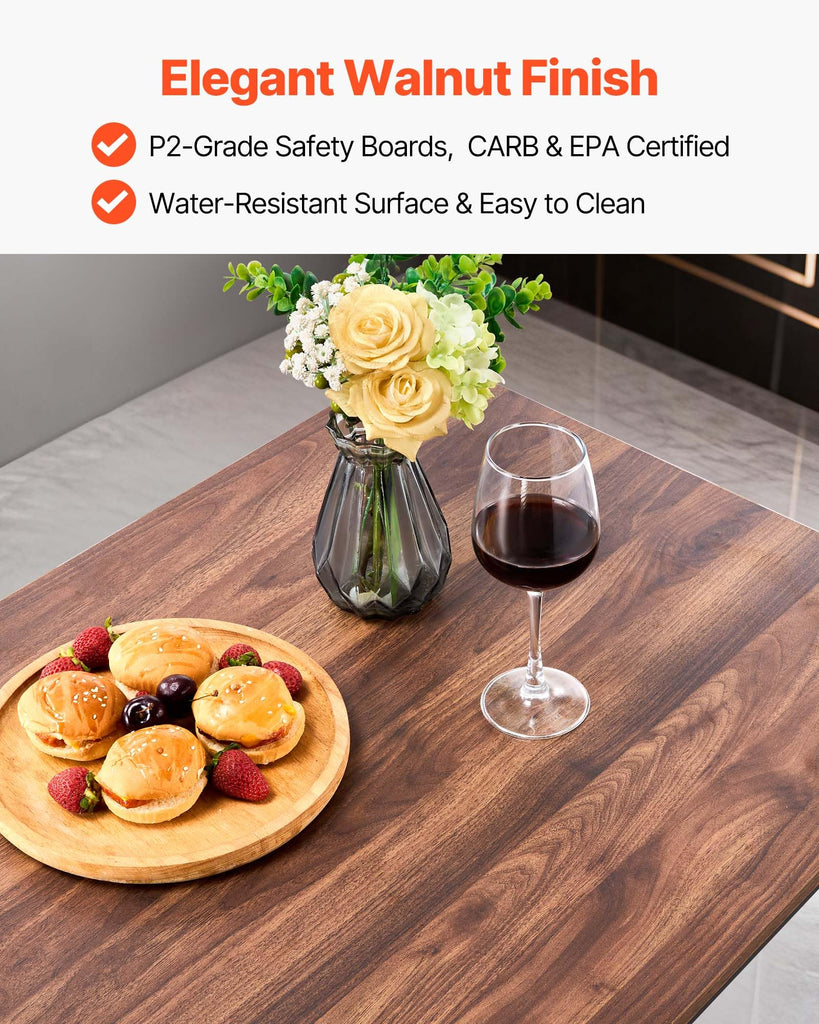Bar Table and Chairs Set, 5PCS 47.2′′ Bars Tables Set with Rounded Edge Design, Rectangular Pub Table with Four