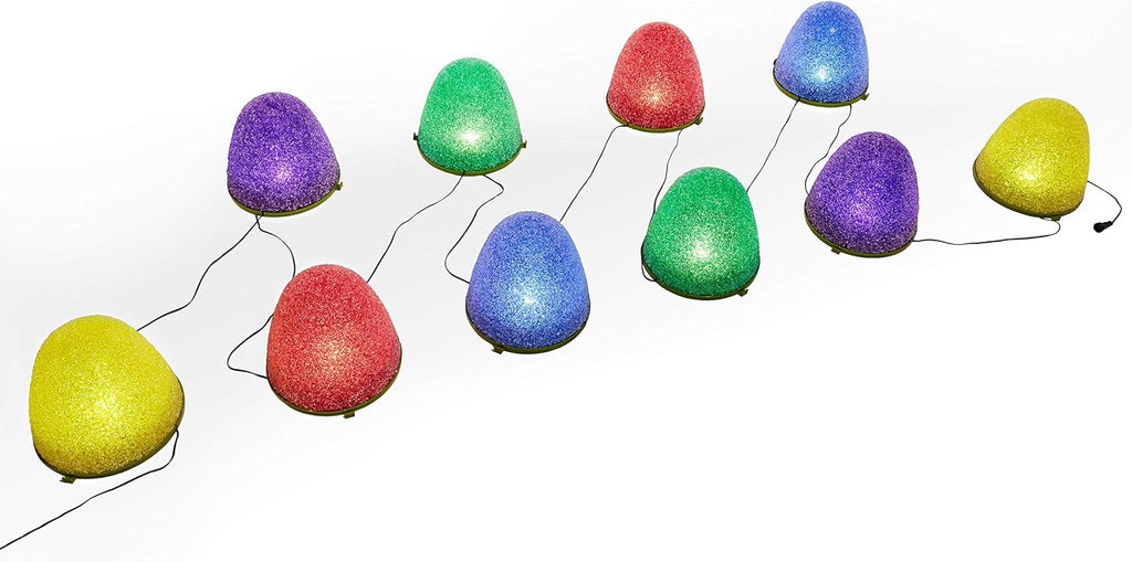Set of 10-8" Tall Sugar Coated LED Gumdrop Christmas Pathway Lights - Electric