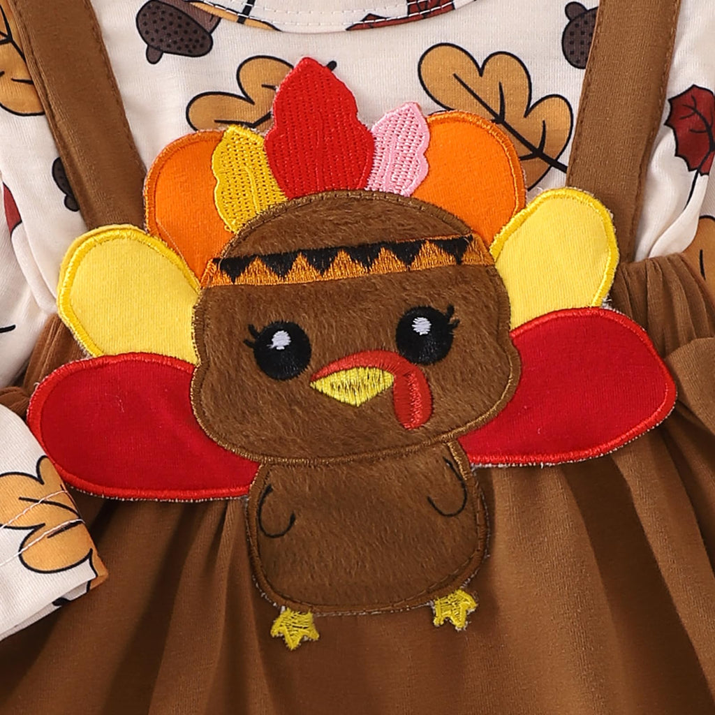 My First Thanksgiving Baby Girl Clothes Long Sleeve Romper Onesie Infant Dress Fall Winter Turkey Outfit