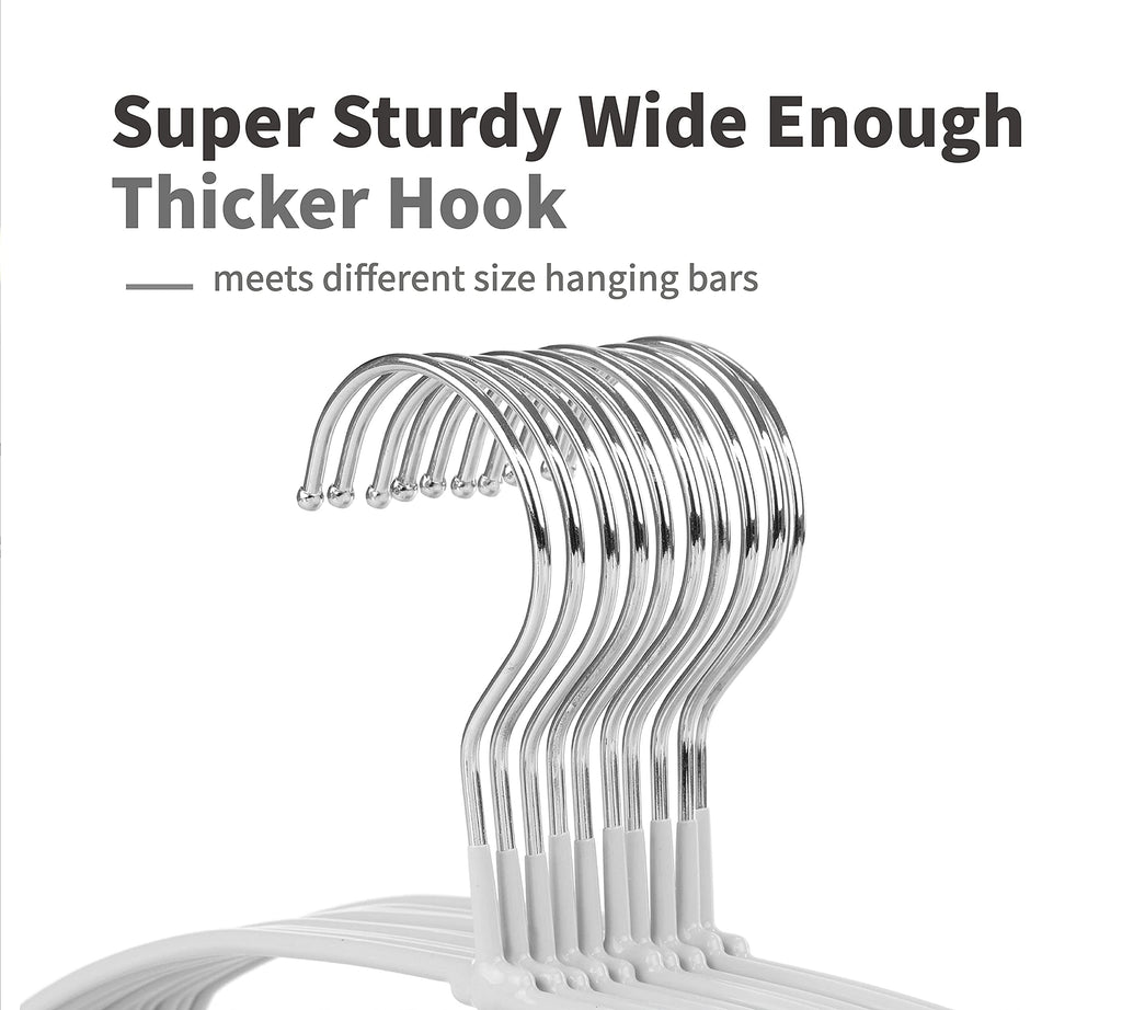 Metal Hangers 20 Pack, Non Slip Clothes Hangers Space Saving, Heavy Duty Rubber Coated Wire Hanger for Coat, Shirt