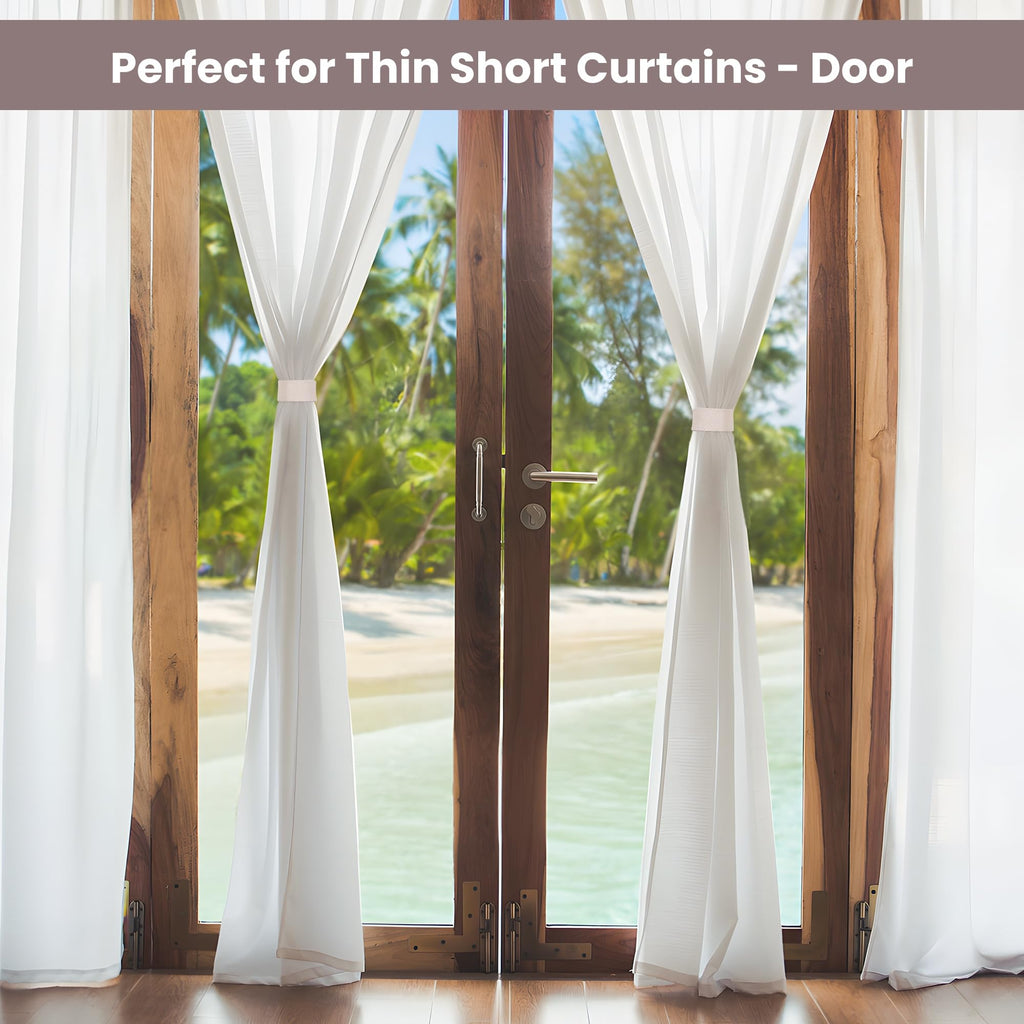 Magnetic Curtain Tiebacks 2 Pack, Perfect for Thin, Short Drapes, Not for Heavy or Long Fabrics, Holdbacks, Pull