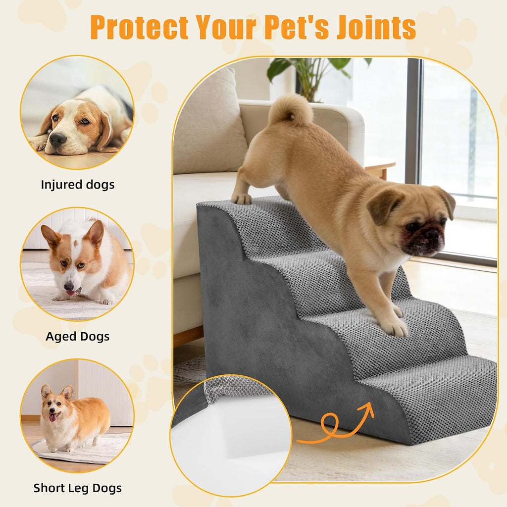 4-Step Dog Stairs for Large Dogs and Cats, 20in H Dog Steps