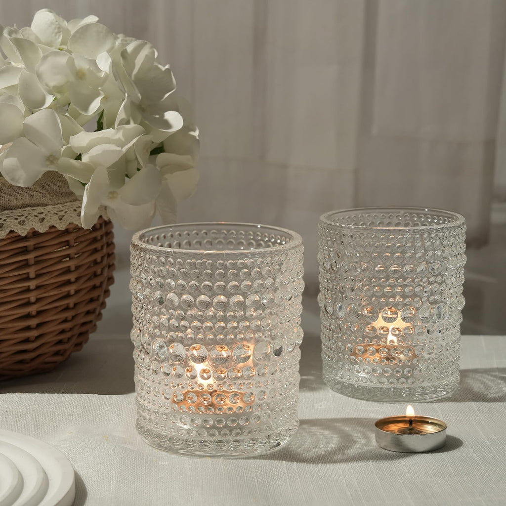 6 Pack Votive Candle Holders, 2.7x3.5 Inch Large DIY Wax Candle Holder
