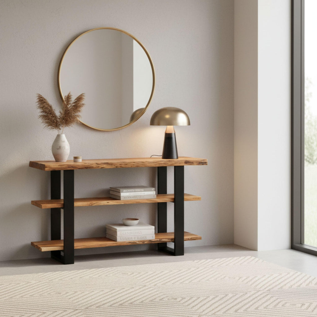 Alpine Live Edge Console Table, Natural, 48" x 16" x 30"