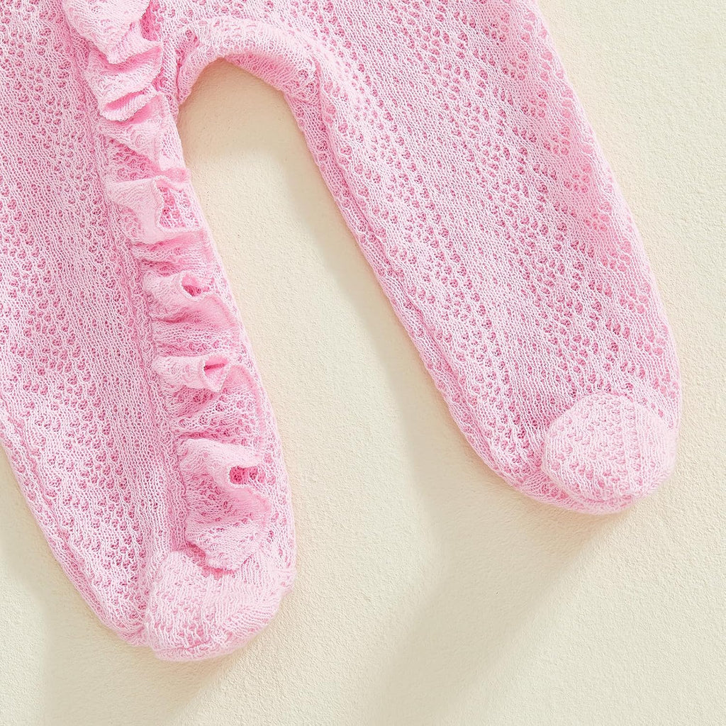 Girl Outfit Newborn Solid Footies Infant Knit Romper