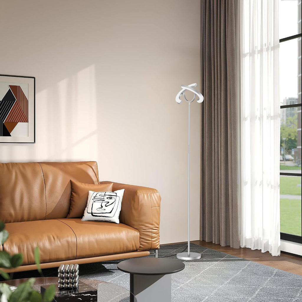 30W LED Floor Lamp, 350° Rotating Reading Standing Lamp with Remote Control, Stepless Dimmable Modern