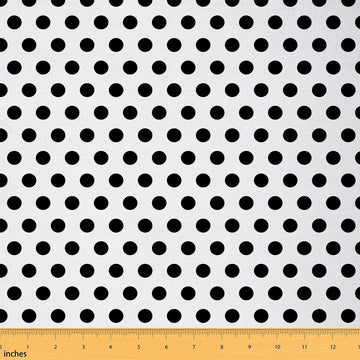 Black White Polka Dots Fabric by The Yard Kawaii Upholstery Fabric for Sewing Crafting Geometric Circle Waterproof