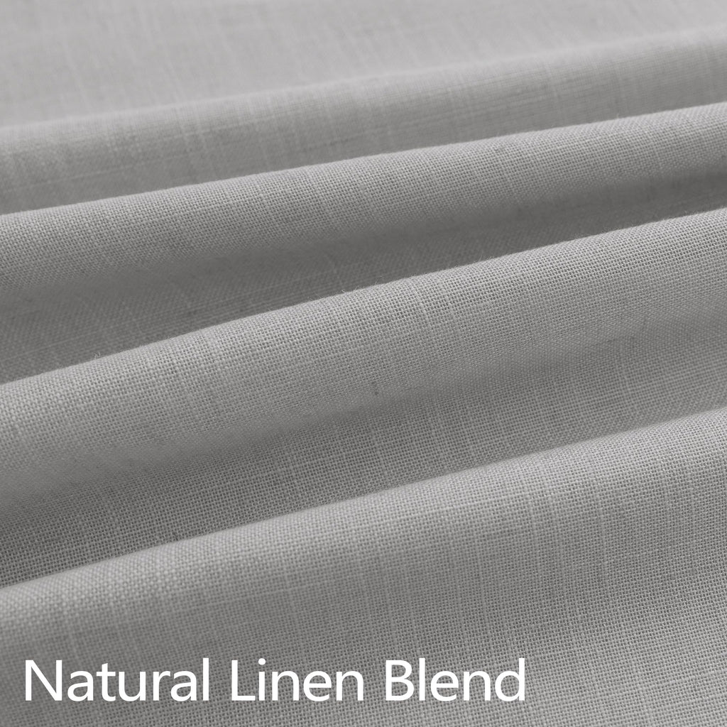 Light Grey Pinch Pleat Curtains 108 Inches Long 2 Panel Back Tab Light Filtering Thick Sheer Linen Pleated Drape Semi