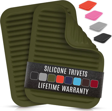 Zulay 2-Pack 9"x12" Silicone Trivets for Hot Pots & Pans - Heat-Resistant, Non-Slip Trivet Mats - Durable, Flexible - Set of 2