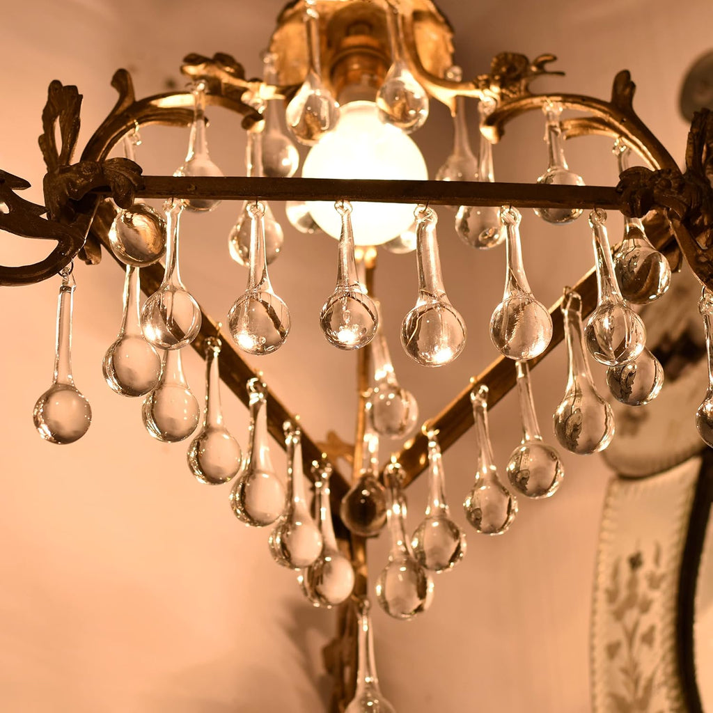 Clear Glass Teardrop Christmas Ornaments Home Décor - Set of 20