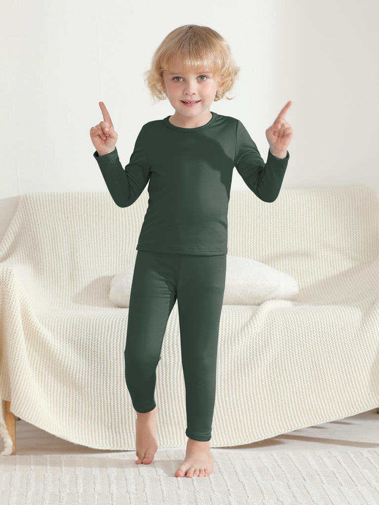 Toddler Thermal Set Thermal Underwear for Kids Fleece Base Layer