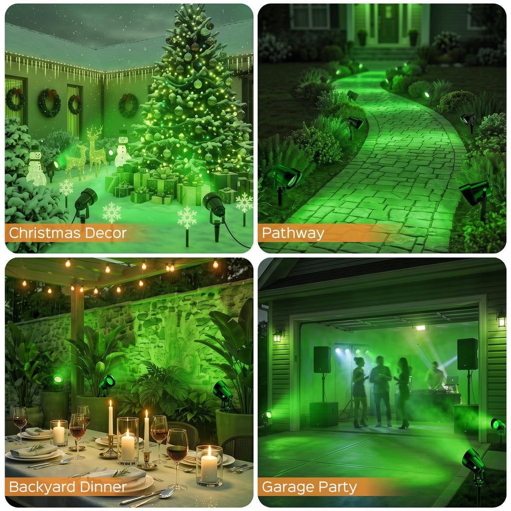 Spot Lights Outdoor, Green Landscape Spotlights for Garden 4 Pack