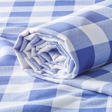Gingham Fabric by The Yard, 94" Wide, Navy Blue Plaid, 10 Yards