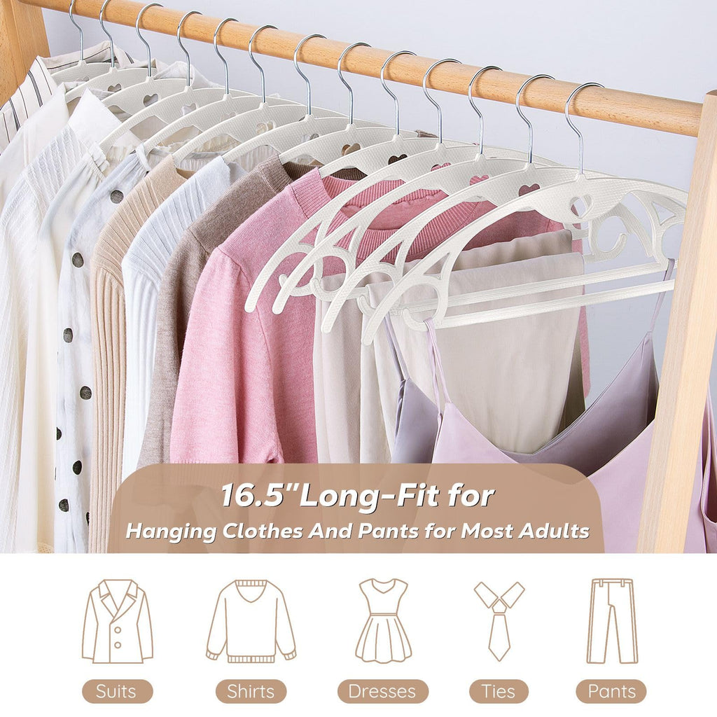 Plastic Hangers White Clothes Hanger 30 Pack