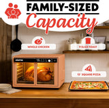 French Door Air Fryer Oven - 37 Qt Large Capacity Convection Toaster Oven, FryForce 360°, Digital Display, 12 Cooking