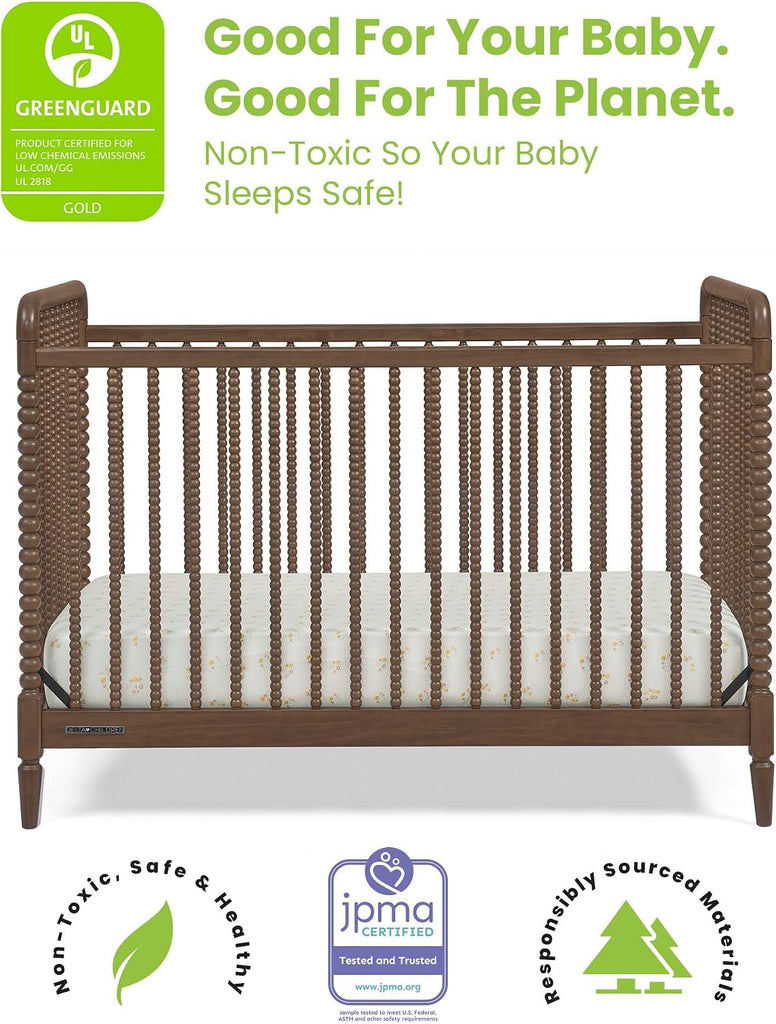 Saint 4-in-1 Convertible Crib - Greenguard Gold Certified, Teak Brown