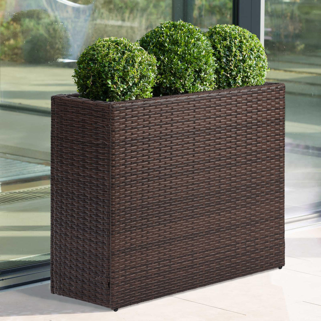 Tall Planters for Outdoor Wicker Large Rectangular Block Box