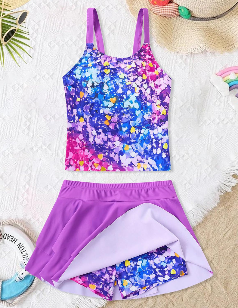 Girls Tankini Swimsuit Two Piece Bathing Suits with Shorts
