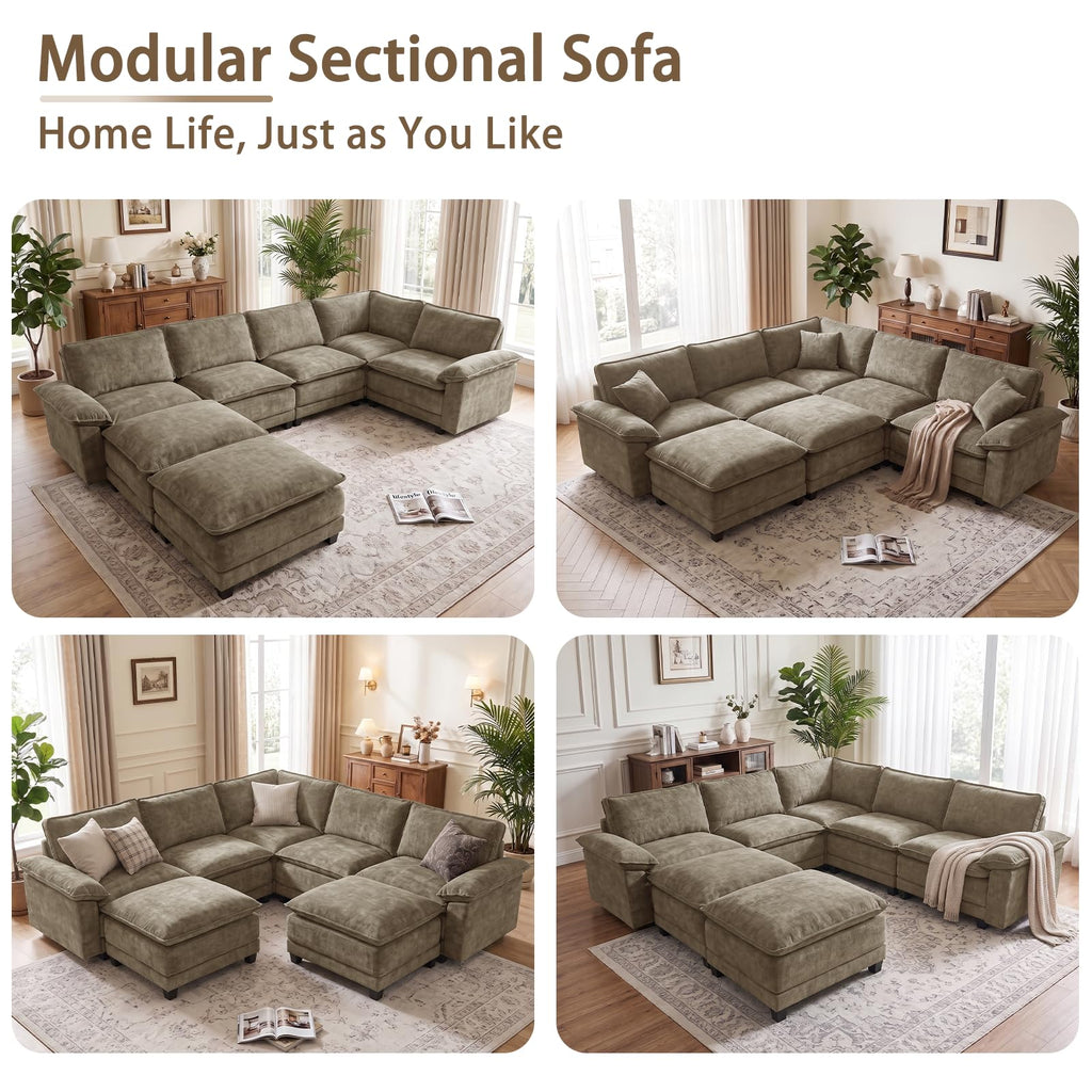 Modular Sectional Couch, Oversized V-Shaped Sofa Couches