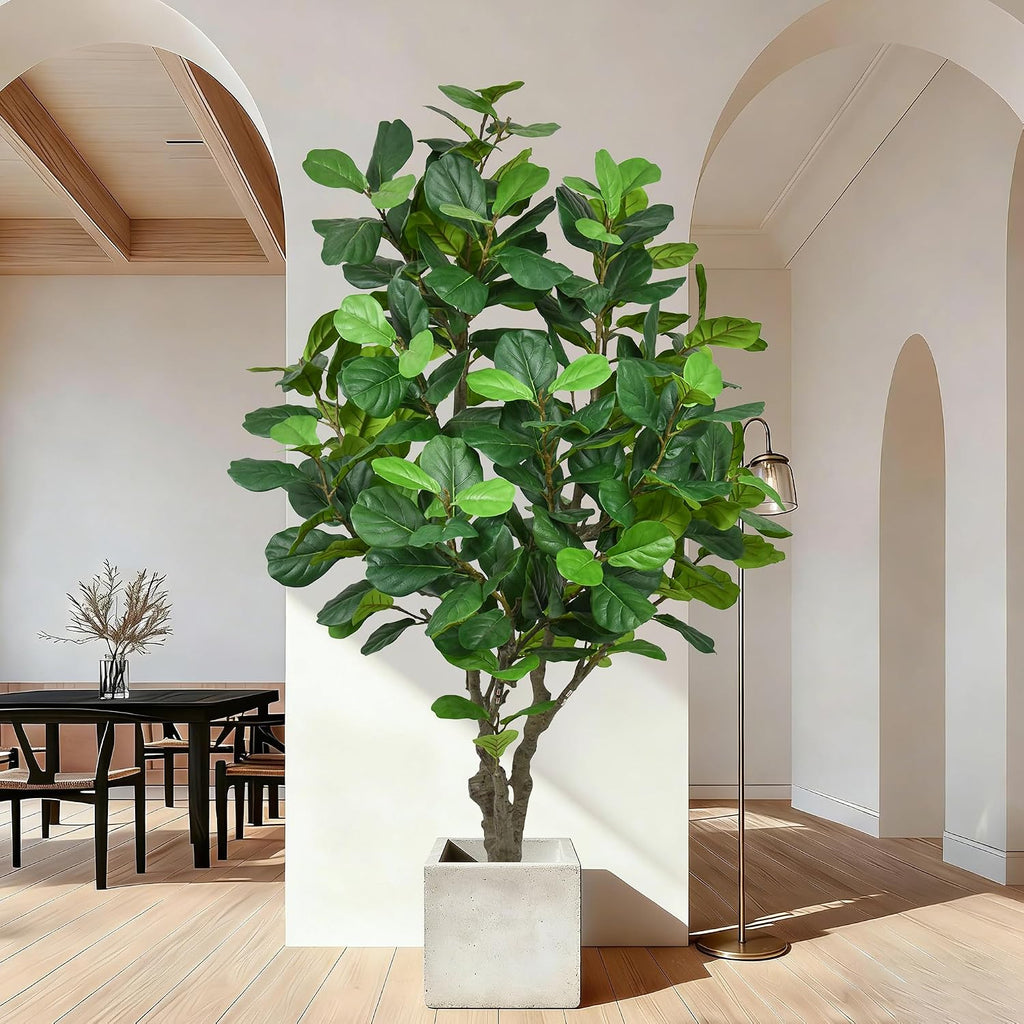 Fiddle Leaf Fig Tree 8FT - Large Fake Tree with 260 Fiddle Leaves, 96" Tall Faux Ficus Lyrata Tree Floor Plants in