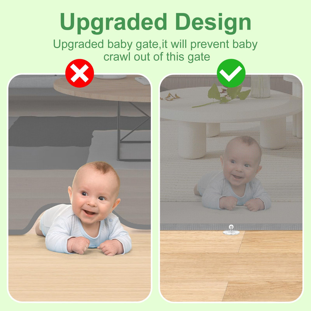 Retractable Baby Gate for Stairs & Doorways, 33" Tall Extends to 55" Wide