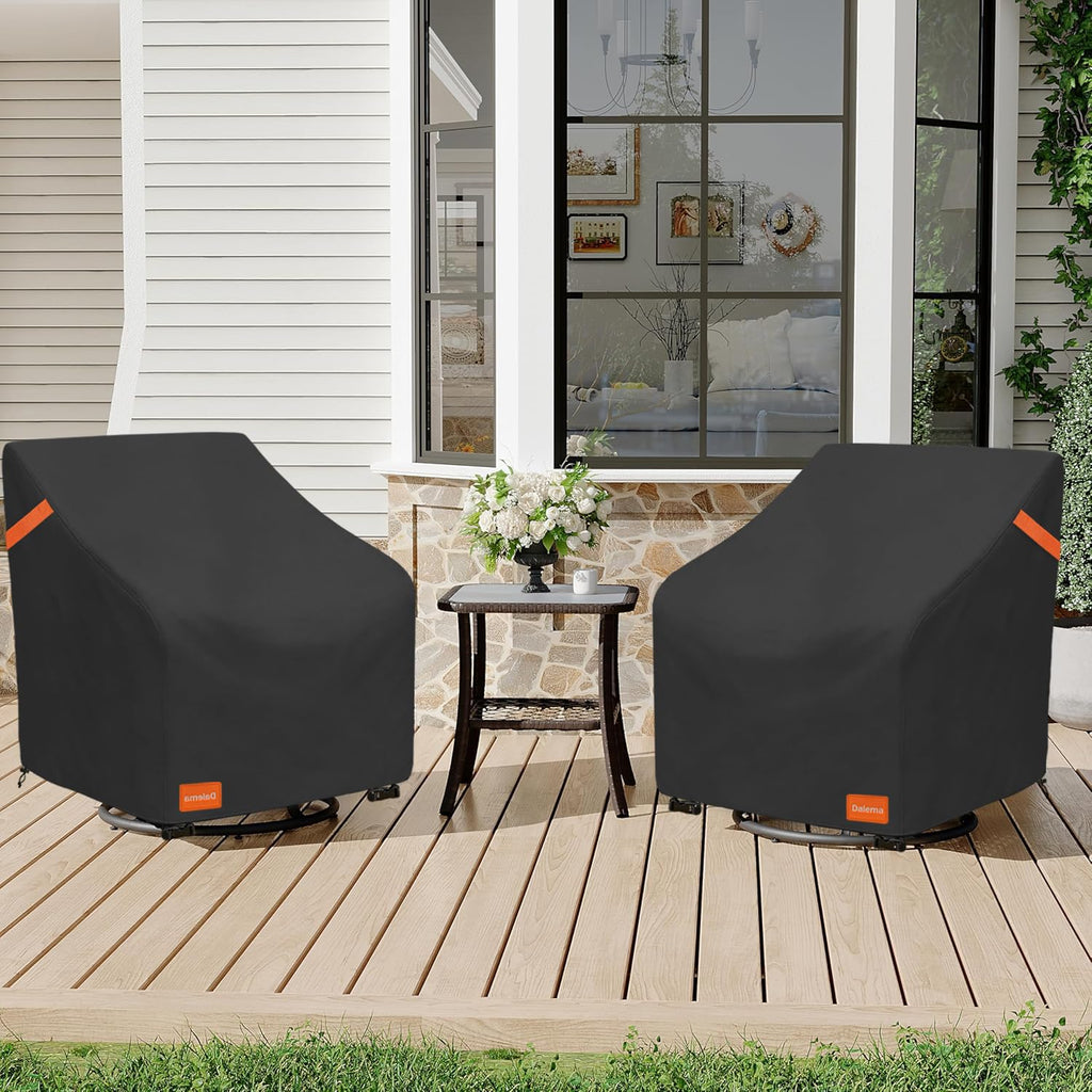 Outdoor Swivel Chair Cover 2 Pack, 600D Heavy Duty 100% Waterproof Outdoor Chair Covers, Patio Furniture Covers for