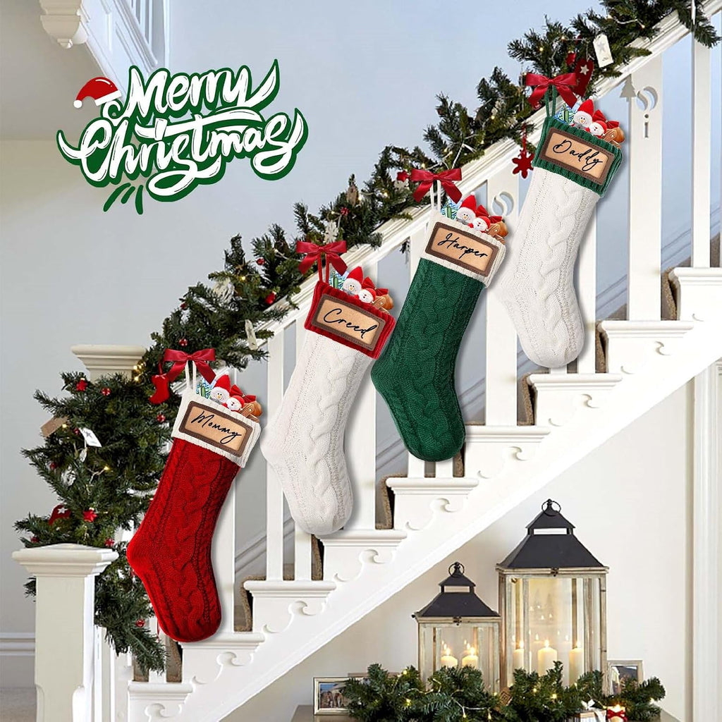 S 4 Pack, 18 Inches Large Xmas Stockings Family Stocking - Set of 4