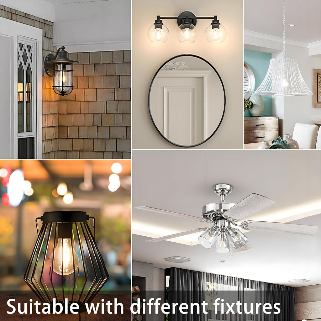 12 Pack A19 Vintage LED Edison Bulbs, Dimmable, 60W Equivalent, High Brightness 2700K Warm White, 8W E26 Standard