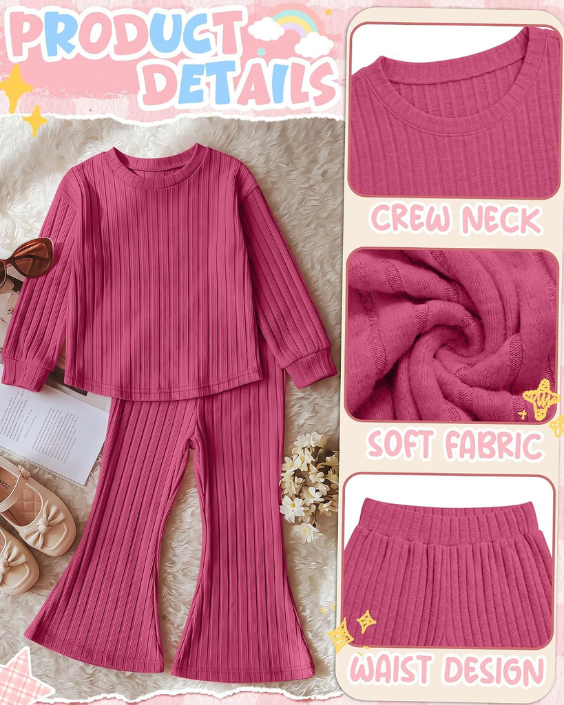 Toddler Girl Outfits Ribbed Fall Clothes