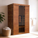 2 Person Infrared Sauna for Home, Smart App Control Home Sauna with WiFi & Bluetooth, Low EMF 1500W/120V LCD Heater