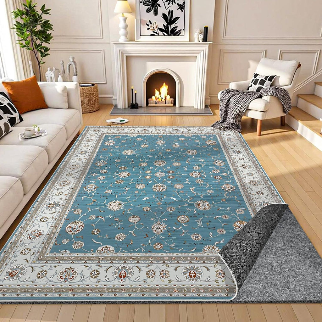 Waterproof Rug Pad 9x12 Ft, Under Area Carpet Padding, Non Slip Felt Rug Pads for Hardwood Floors, Protective - Set of 108