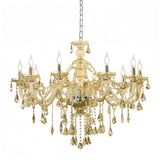 Cognac K9 Crystal Chandeliers Lighting Fixture 10 Lights, Modern Crystal Ceiling Lights, E12 Crystal Pendant Light Fixtures for Home Store Hallway (10 Lights) A110-B09BM3L1F4