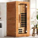 1- Person Infrared Sauna for Home, Low EMF FAR Remotely Controllable Indoor Sauna with WiFi & BT Control