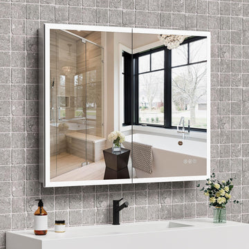 40"x32" LED Medicine Cabinet with Light, Medicine Cabinet Mirror