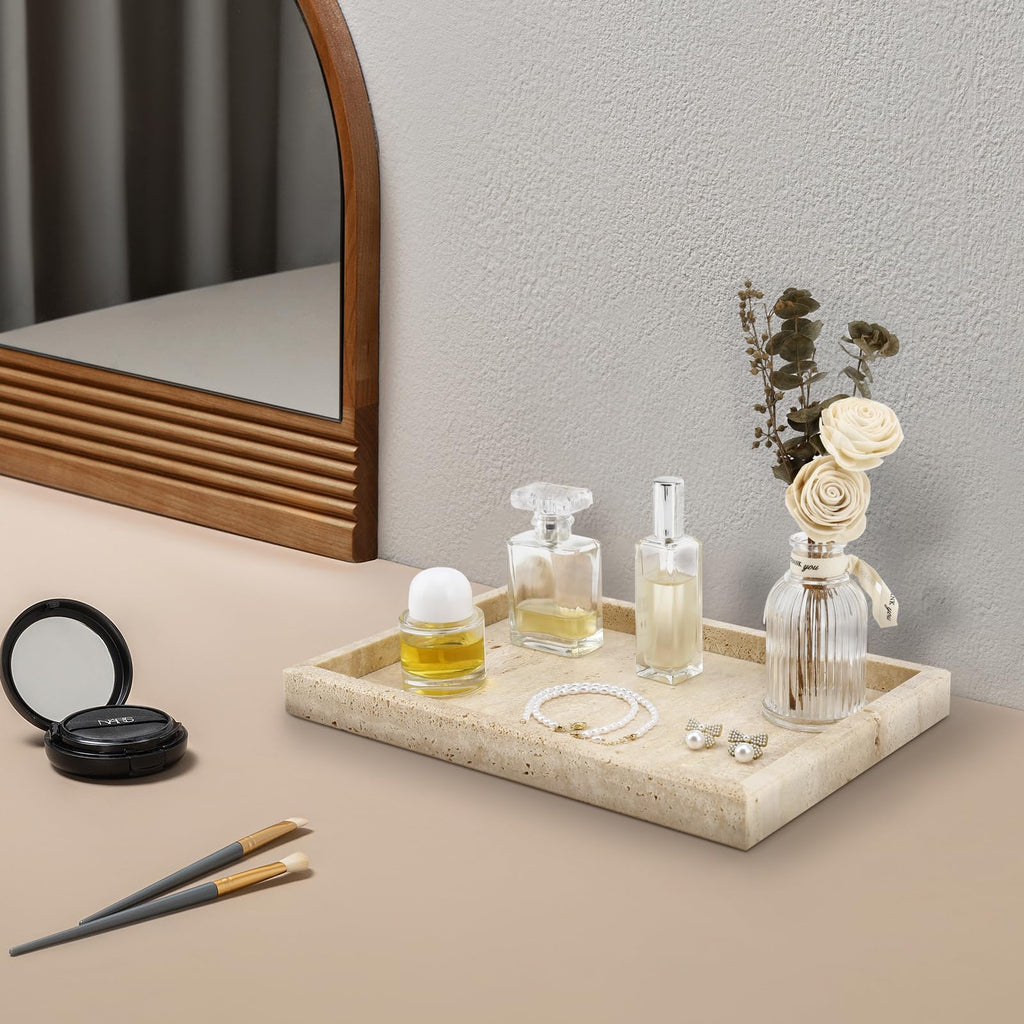 Real Natural Travertine Tray, Vanity, Kitchen Counter
