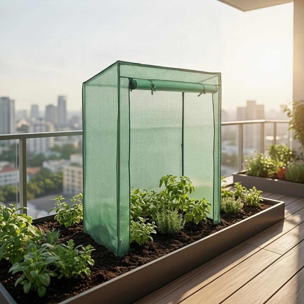 Tomato Greenhouse with Slanted Roof 150 x 100 x 50 cm Tomato House for Tomato Cultivation Growing as Cold Frame