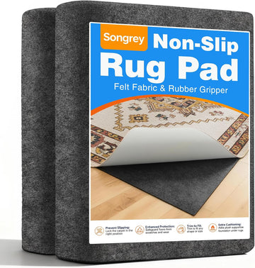 8'x10' Non‐Slip Rug Pad, 1/8" Thick Cushioned - Set of 80