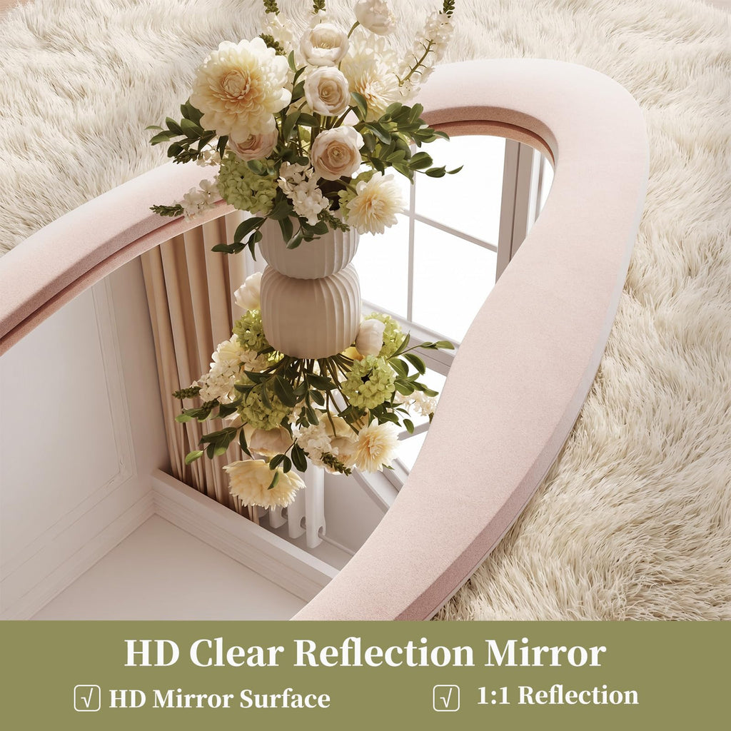 Pink Mirror Full Length 63"x24", Wavy Full Body Mirror