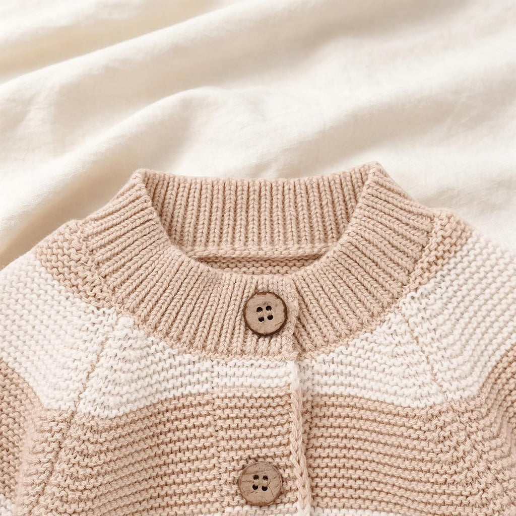 Knit Cotton Newborn Piece Set with Romper, Hat/Hair Band, Booties